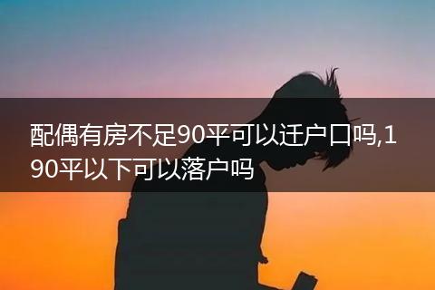 配偶有房不足90平可以迁户口吗,1 90平以下可以落户吗