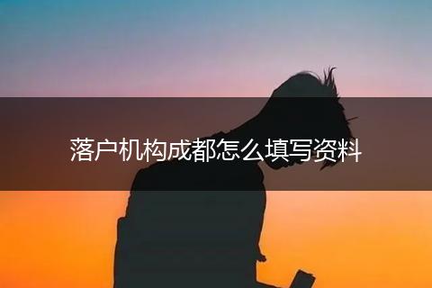 落户机构成都怎么填写资料
