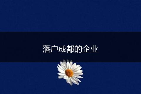 落户成都的企业