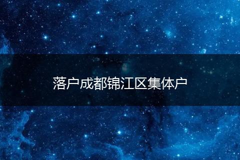 落户成都锦江区集体户