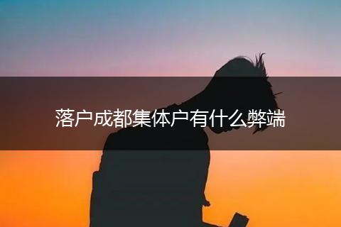 落户成都集体户有什么弊端