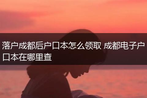 落户成都后户口本怎么领取 成都电子户口本在哪里查