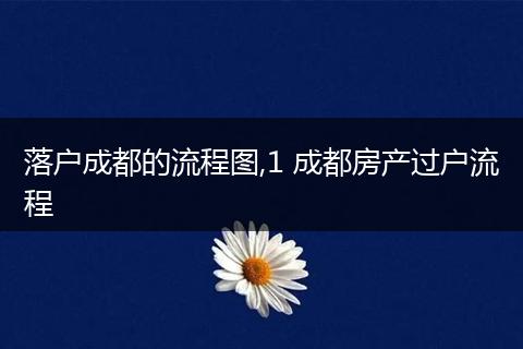 落户成都的流程图,1 成都房产过户流程