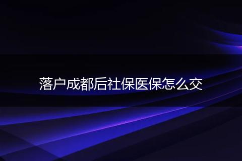 落户成都后社保医保怎么交