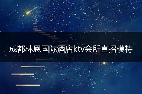 成都林恩国际酒店ktv会所直招模特
