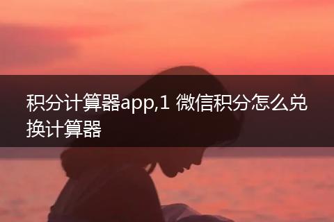 积分计算器app,1 微信积分怎么兑换计算器