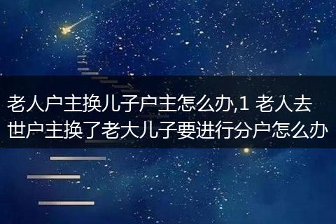 老人户主换儿子户主怎么办,1 老人去世户主换了老大儿子要进行分户怎么办