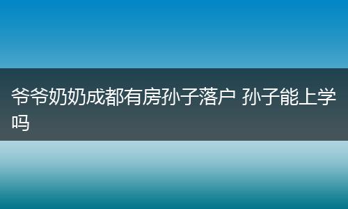 爷爷奶奶成都有房孙子落户 孙子能上学吗