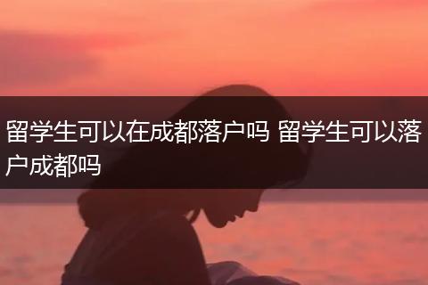 留学生可以在成都落户吗 留学生可以落户成都吗