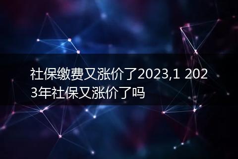 社保缴费又涨价了2023,1 2023年社保又涨价了吗