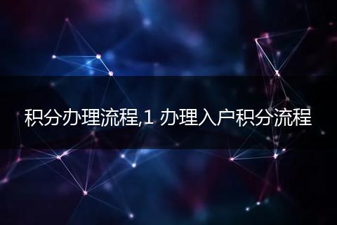 积分办理流程,1 办理入户积分流程