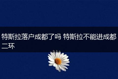 特斯拉落户成都了吗 特斯拉不能进成都二环