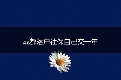 成都落户社保自己交一年