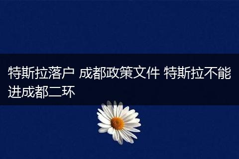 特斯拉落户 成都政策文件 特斯拉不能进成都二环