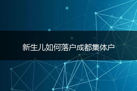 新生儿如何落户成都集体户