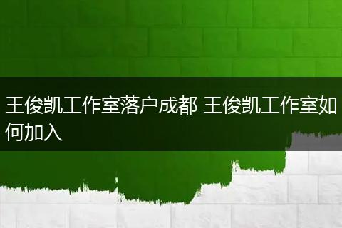 王俊凯工作室落户成都 王俊凯工作室如何加入