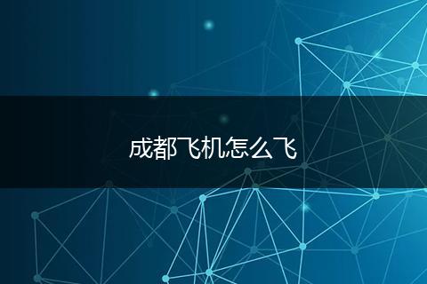 成都飞机怎么飞