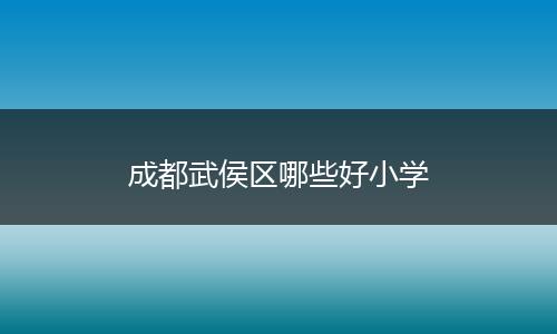成都武侯区哪些好小学