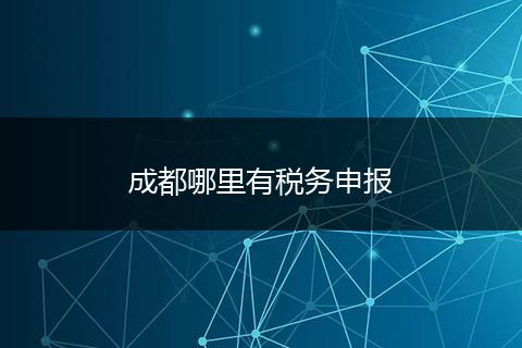 成都哪里有税务申报