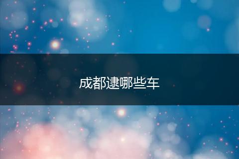 成都逮哪些车