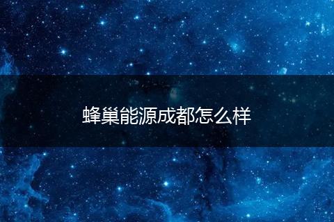 蜂巢能源成都怎么样