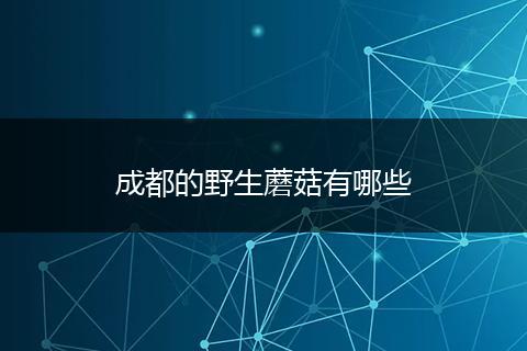 成都的野生蘑菇有哪些