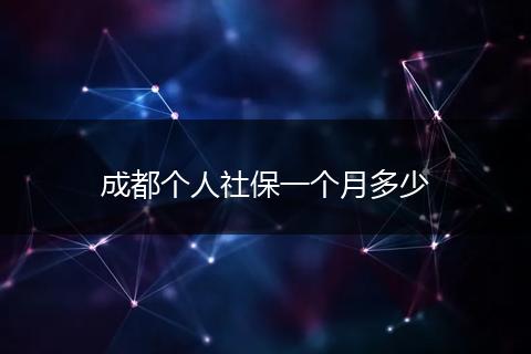成都个人社保一个月多少