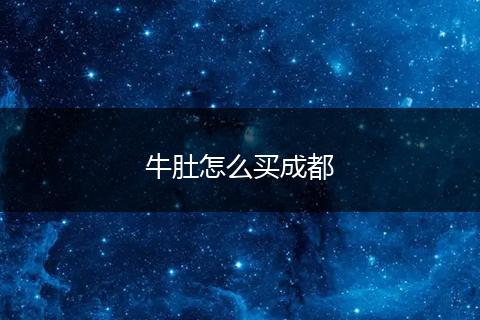 牛肚怎么买成都
