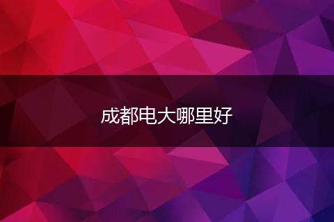 成都电大哪里好