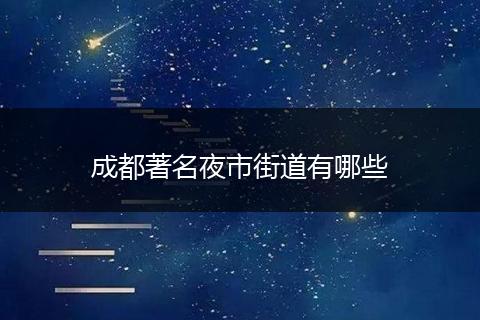 成都著名夜市街道有哪些