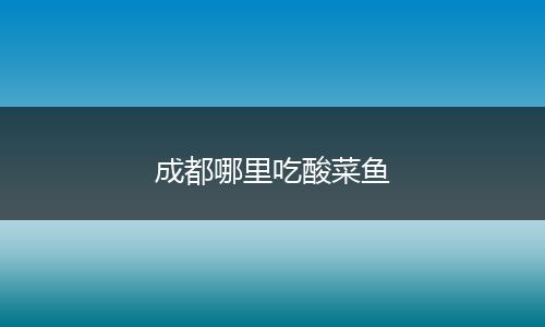 成都哪里吃酸菜鱼
