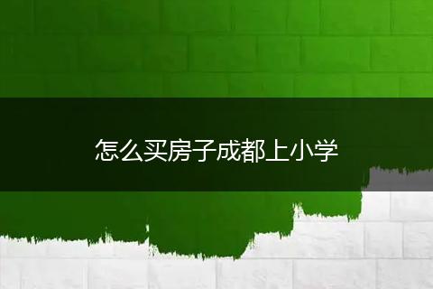 怎么买房子成都上小学