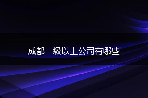 成都一级以上公司有哪些