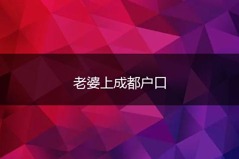 老婆上成都户口