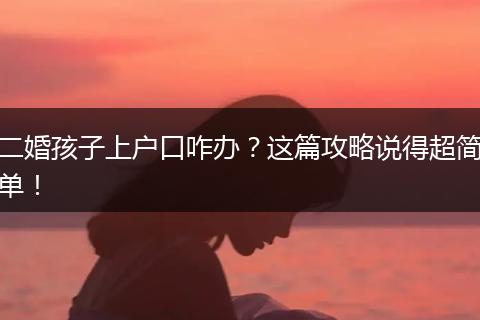 二婚孩子上户口咋办?这篇攻略说得超简单!