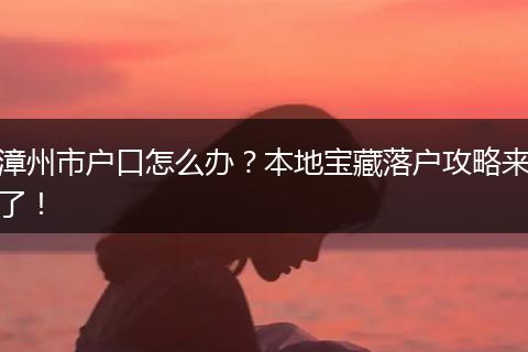 漳州市户口怎么办?本地宝藏落户攻略来了!