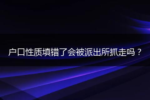 户口性质填错了会被派出所抓走吗?