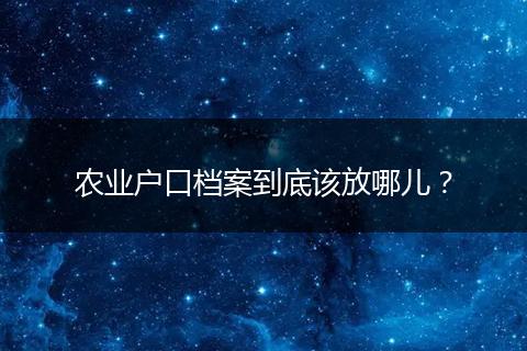 农业户口档案到底该放哪儿？