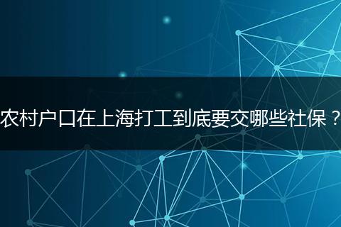 农村户口在上海打工到底要交哪些社保？