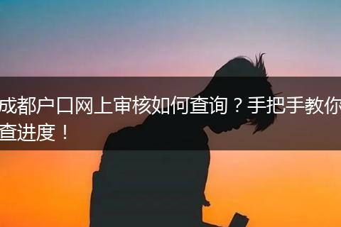 成都户口网上审核如何查询？手把手教你查进度！