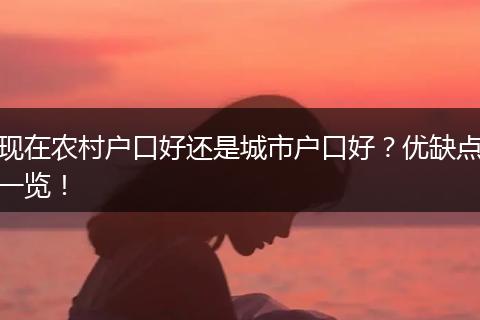 现在农村户口好还是城市户口好？优缺点一览！