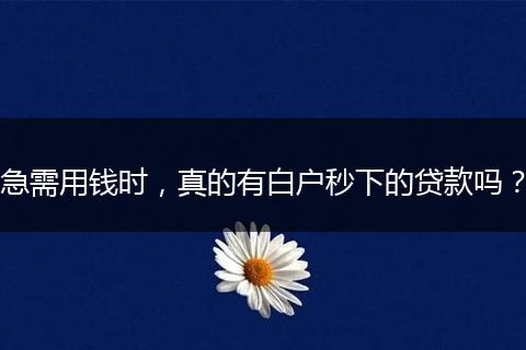 急需用钱时,真的有白户秒下的贷款吗?