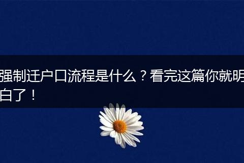 强制迁户口流程是什么？看完这篇你就明白了！