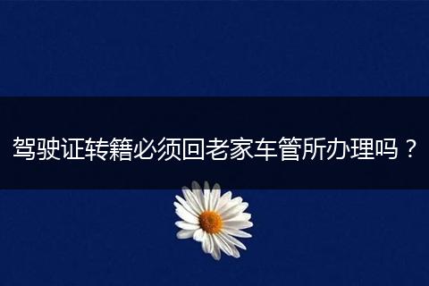 驾驶证转籍必须回老家车管所办理吗？