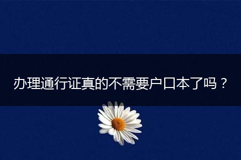 办理通行证真的不需要户口本了吗？