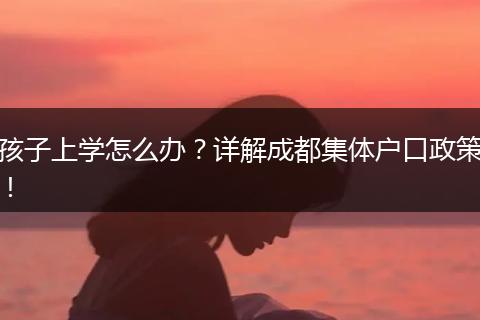 孩子上学怎么办？详解成都集体户口政策！