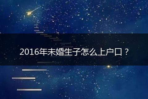 2016年未婚生子怎么上户口？