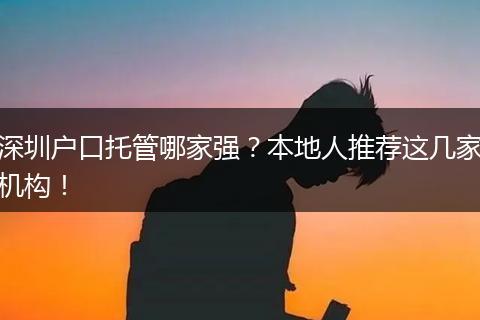 深圳户口托管哪家强？本地人推荐这几家机构！