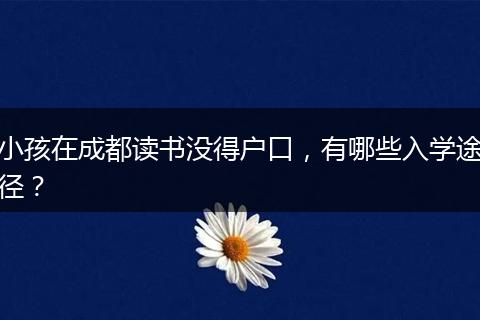 小孩在成都读书没得户口，有哪些入学途径？