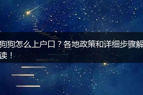 狗狗怎么上户口？各地政策和详细步骤解读！